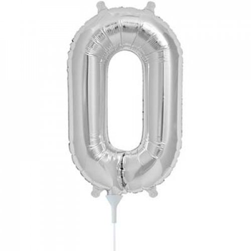 (image for) Silver Number 0 Foil Balloon (41cm)